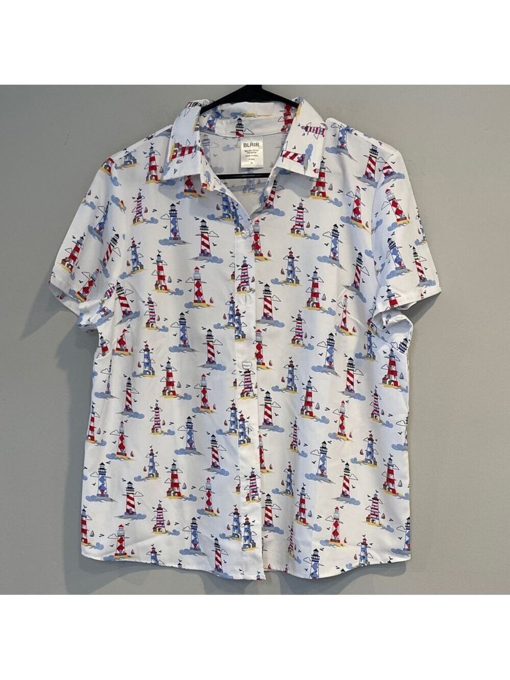 EUC Blair Men's Lighthouse Print Shirt Size Medium